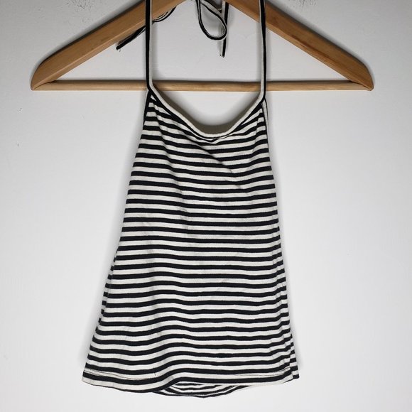 Brandy Melville Tops - Brandy Melville Striped Halter Crop Tank Top